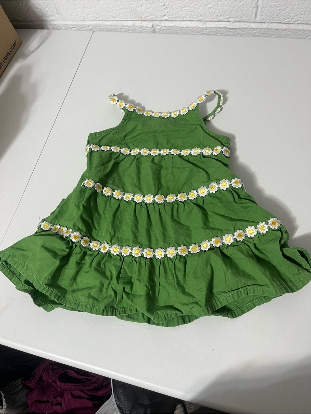 Green Daisy Trim Baby Girls Sleeveless Sundress 6-12 Months 100% Cotton
Gymboree
